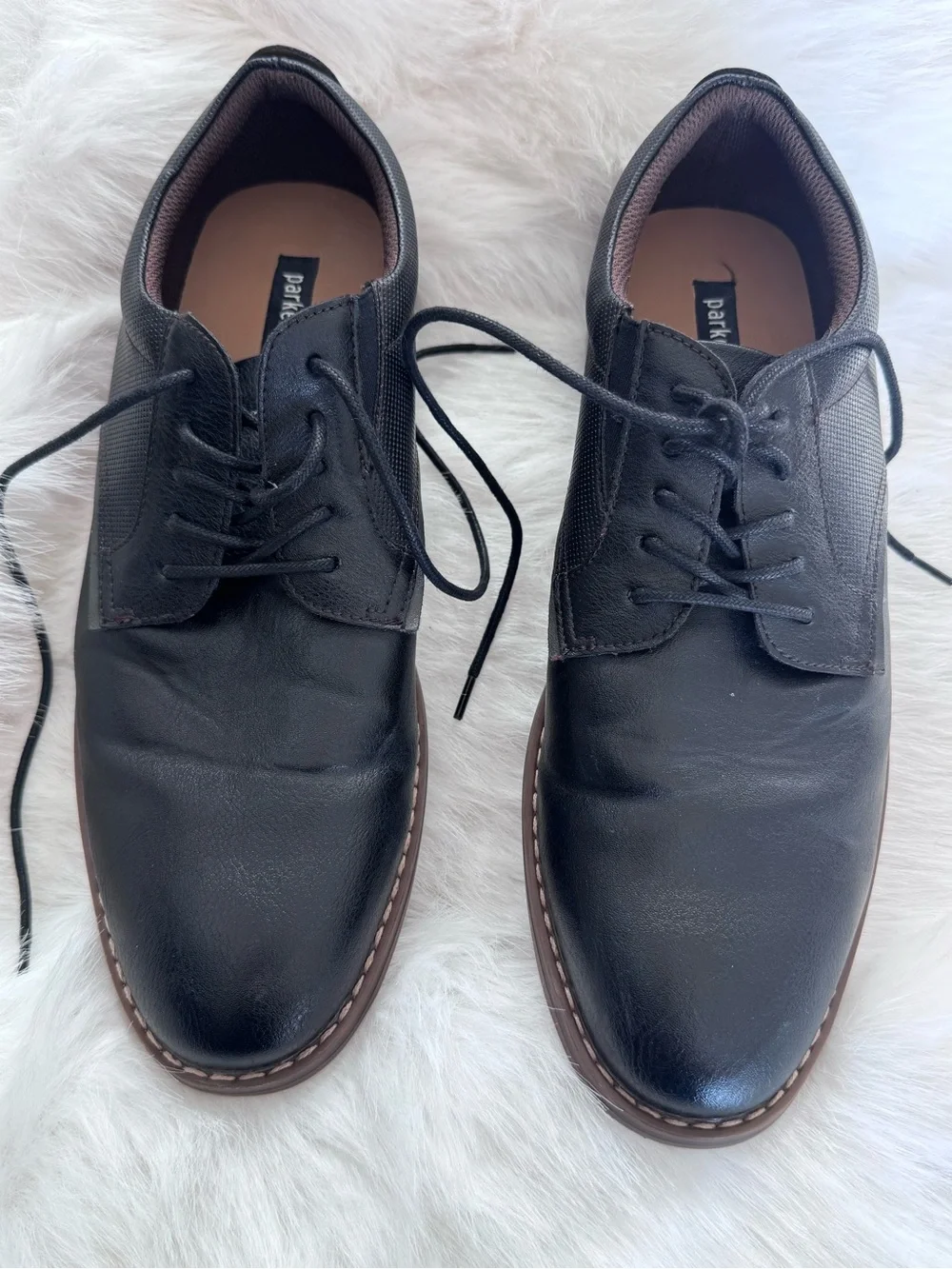 Parke & Co. Men's Black Leather Derby Shoes